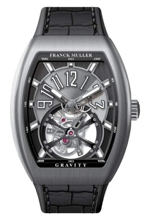 Buy Franck Muller Vanguard Gravity Tourbillon Brushed Titanium Replica Watch for sale Cheap Price V 41 T GRAVITY CS NR BR (TT) (TT BLC NR)
